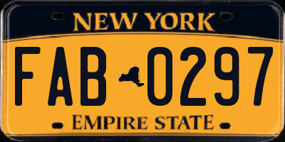 NY license plate FAB0297