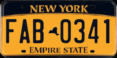 NY license plate FAB0341