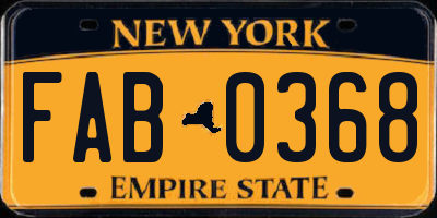 NY license plate FAB0368