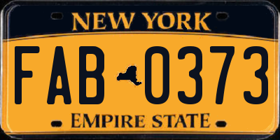 NY license plate FAB0373