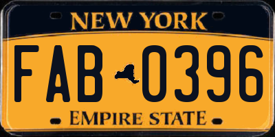 NY license plate FAB0396