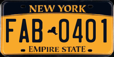 NY license plate FAB0401