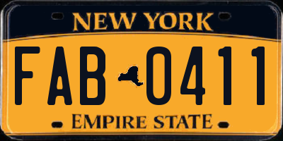 NY license plate FAB0411