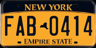 NY license plate FAB0414