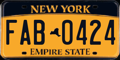 NY license plate FAB0424