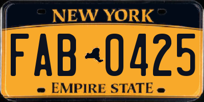 NY license plate FAB0425