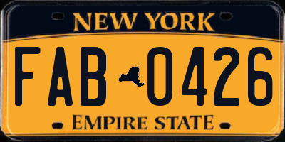 NY license plate FAB0426