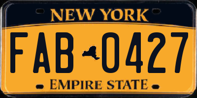 NY license plate FAB0427