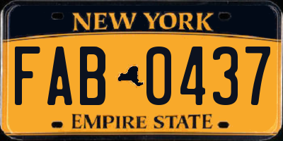 NY license plate FAB0437