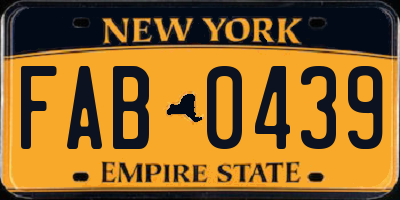 NY license plate FAB0439