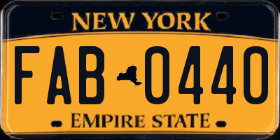 NY license plate FAB0440