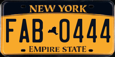 NY license plate FAB0444