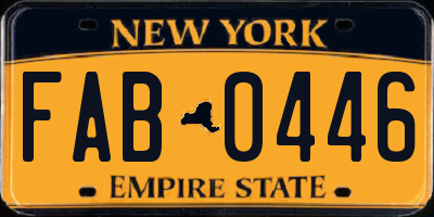 NY license plate FAB0446