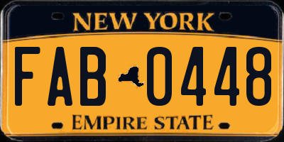 NY license plate FAB0448