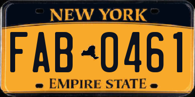 NY license plate FAB0461