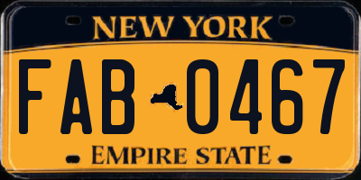 NY license plate FAB0467