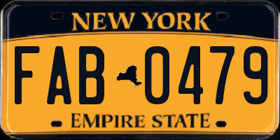 NY license plate FAB0479