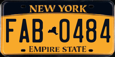 NY license plate FAB0484