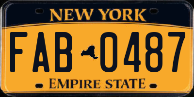 NY license plate FAB0487