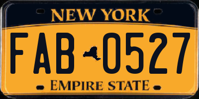 NY license plate FAB0527