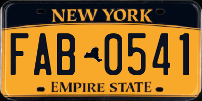 NY license plate FAB0541