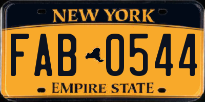 NY license plate FAB0544