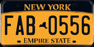 NY license plate FAB0556