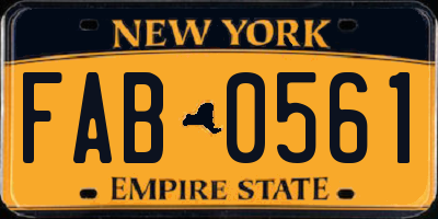 NY license plate FAB0561