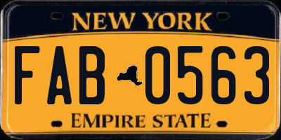 NY license plate FAB0563