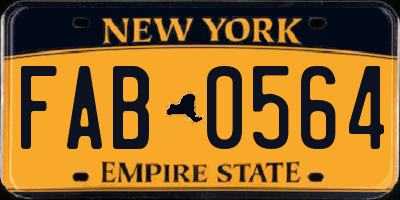 NY license plate FAB0564