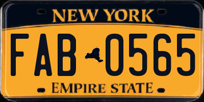 NY license plate FAB0565