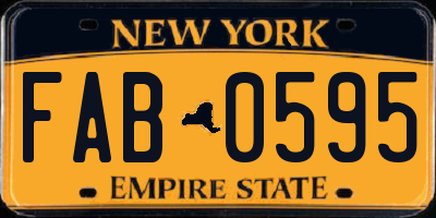 NY license plate FAB0595