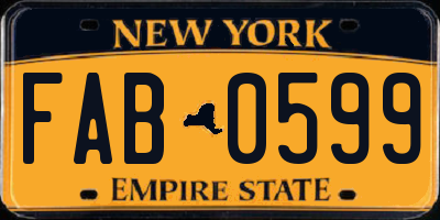 NY license plate FAB0599