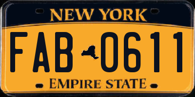 NY license plate FAB0611