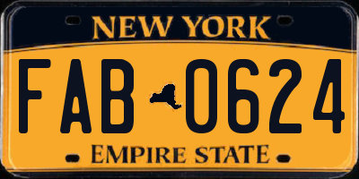 NY license plate FAB0624