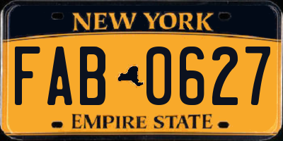 NY license plate FAB0627