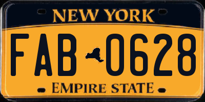 NY license plate FAB0628