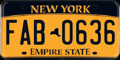 NY license plate FAB0636