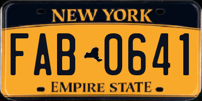 NY license plate FAB0641