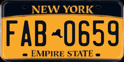 NY license plate FAB0659