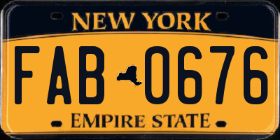 NY license plate FAB0676