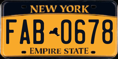 NY license plate FAB0678