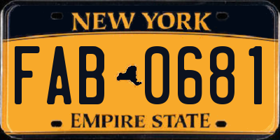 NY license plate FAB0681