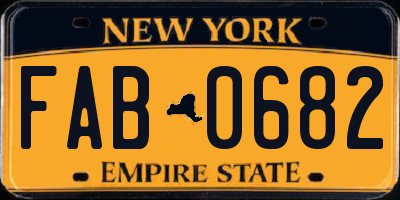 NY license plate FAB0682