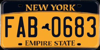 NY license plate FAB0683