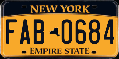 NY license plate FAB0684