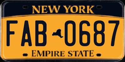 NY license plate FAB0687