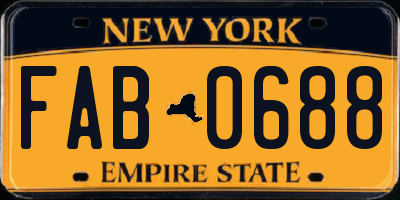 NY license plate FAB0688