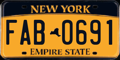 NY license plate FAB0691