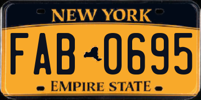 NY license plate FAB0695